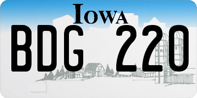 IA license plate BDG220