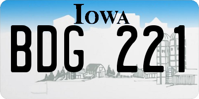 IA license plate BDG221