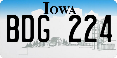 IA license plate BDG224