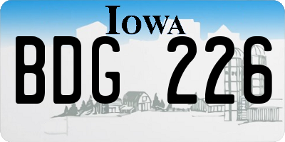 IA license plate BDG226