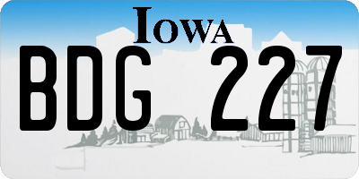IA license plate BDG227