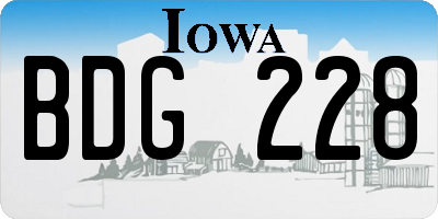 IA license plate BDG228