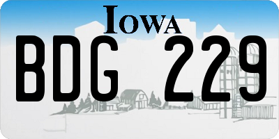 IA license plate BDG229