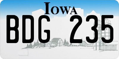 IA license plate BDG235