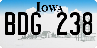 IA license plate BDG238