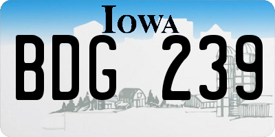 IA license plate BDG239
