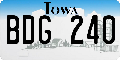 IA license plate BDG240