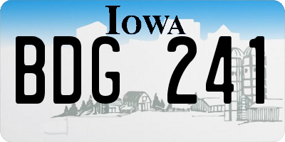 IA license plate BDG241