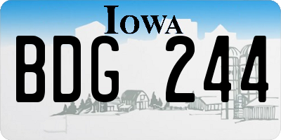 IA license plate BDG244