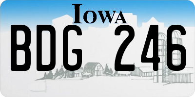 IA license plate BDG246