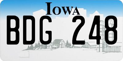 IA license plate BDG248