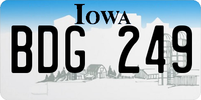 IA license plate BDG249