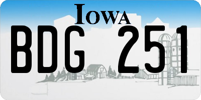 IA license plate BDG251