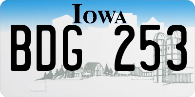 IA license plate BDG253