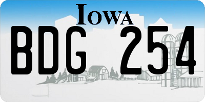 IA license plate BDG254