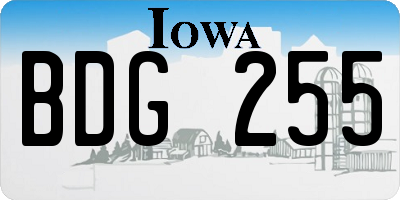 IA license plate BDG255