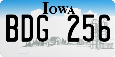 IA license plate BDG256