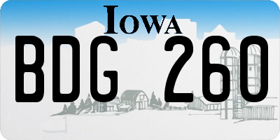 IA license plate BDG260