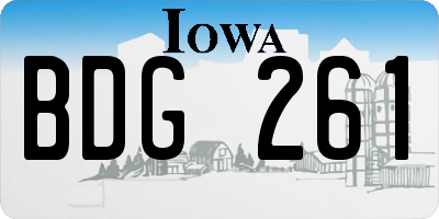 IA license plate BDG261