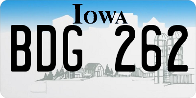 IA license plate BDG262