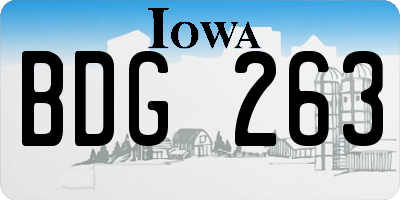 IA license plate BDG263