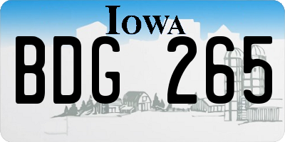 IA license plate BDG265