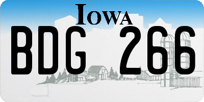 IA license plate BDG266