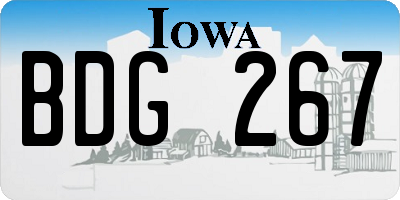 IA license plate BDG267