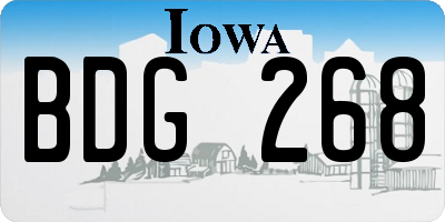 IA license plate BDG268