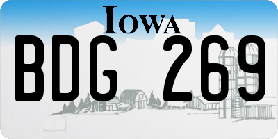 IA license plate BDG269