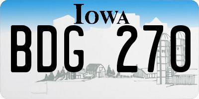 IA license plate BDG270