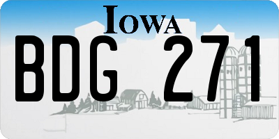 IA license plate BDG271