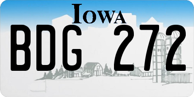 IA license plate BDG272