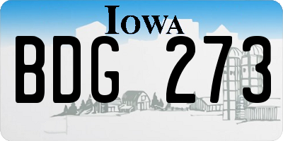 IA license plate BDG273
