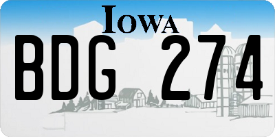 IA license plate BDG274