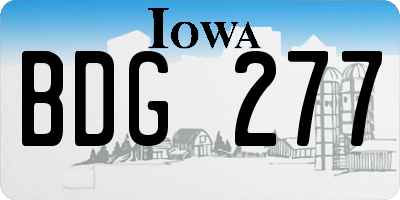 IA license plate BDG277