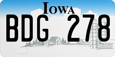 IA license plate BDG278
