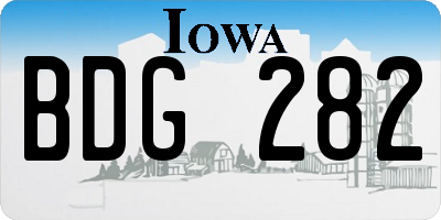 IA license plate BDG282