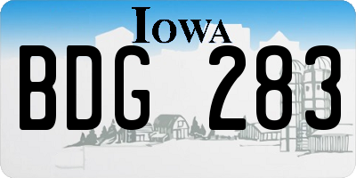 IA license plate BDG283