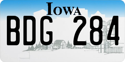 IA license plate BDG284