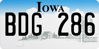 IA license plate BDG286