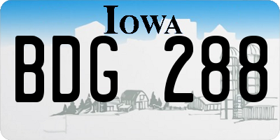IA license plate BDG288