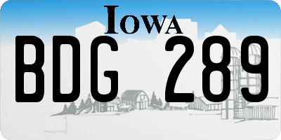 IA license plate BDG289