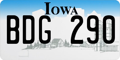 IA license plate BDG290