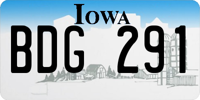 IA license plate BDG291