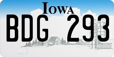 IA license plate BDG293