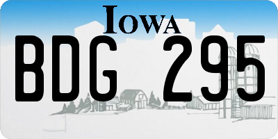 IA license plate BDG295