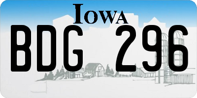 IA license plate BDG296