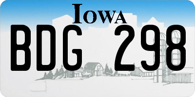 IA license plate BDG298