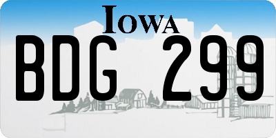 IA license plate BDG299